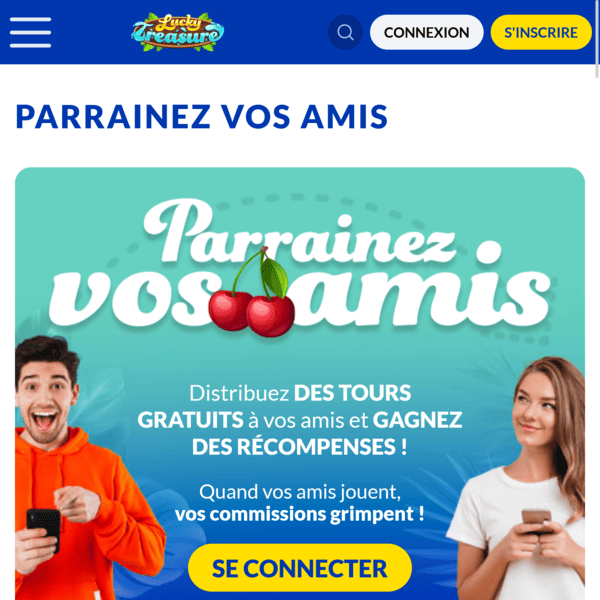 Lucky Treasure Casino — Parrainage, étape 3